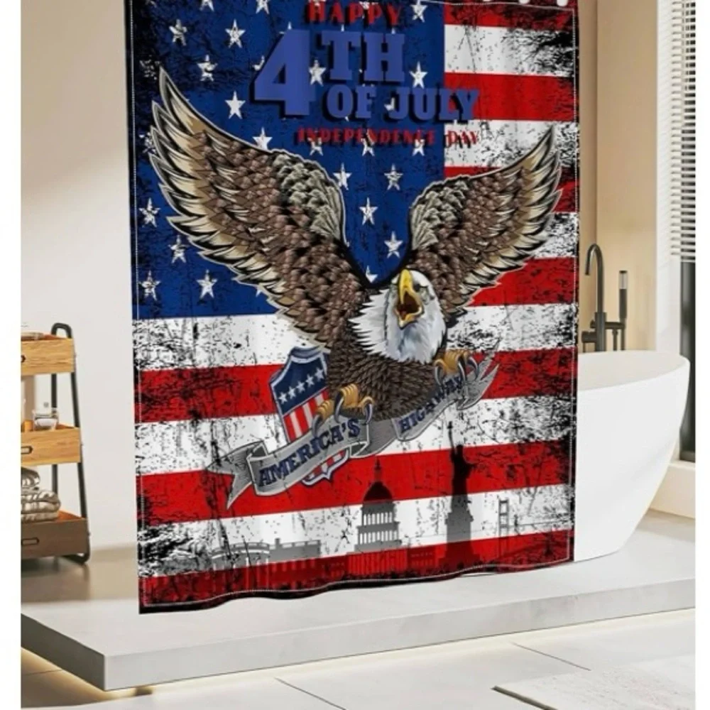 🇺🇸🦅Patriotic 4th of July🦅🇺🇸Shower Curtain/Backdrop 🎇NWT🎇